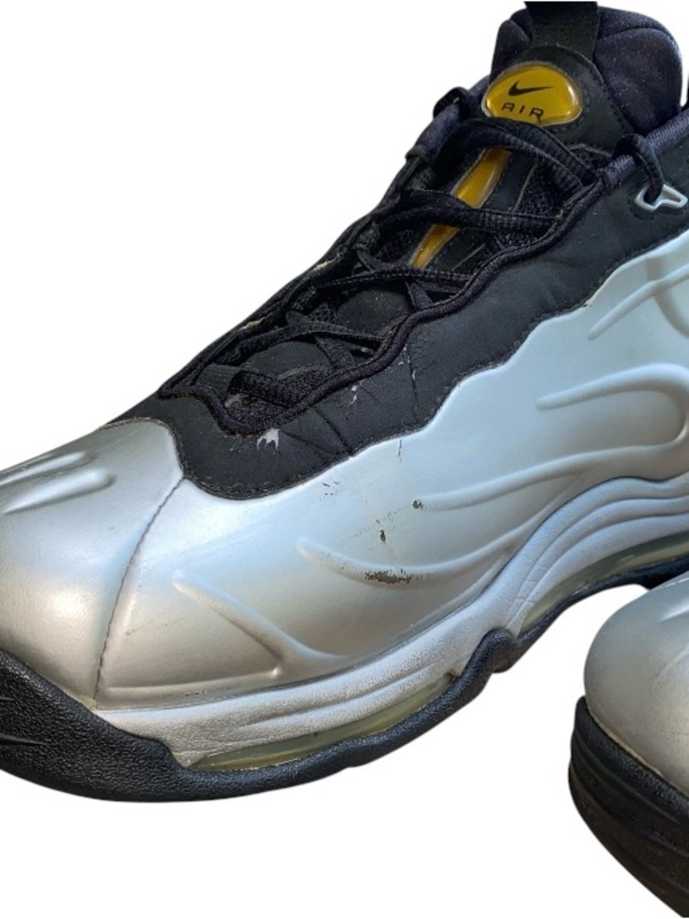 MENS Size 10 Nike Total Air Foamposite Max 2011 Metallic Silver VTG 472498-040 - Picture 6 of 13